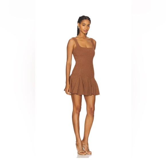 Retrofête Matson knit mini dress in metallic hazelnut from revolve - Picture 2 of 7